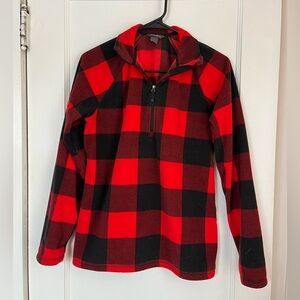 Eddie Bauer Red and Black Plaid Fleece